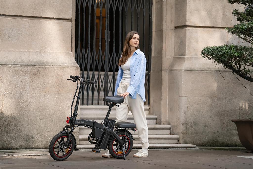 DYU A5 Elektrische fiets 14 inch 350W opvouwbare elektrische fiets 25 km/u snelheid 48V 7,5AH lithium-ionbatterij 60 km maximaal bereik Outdoor E-bike