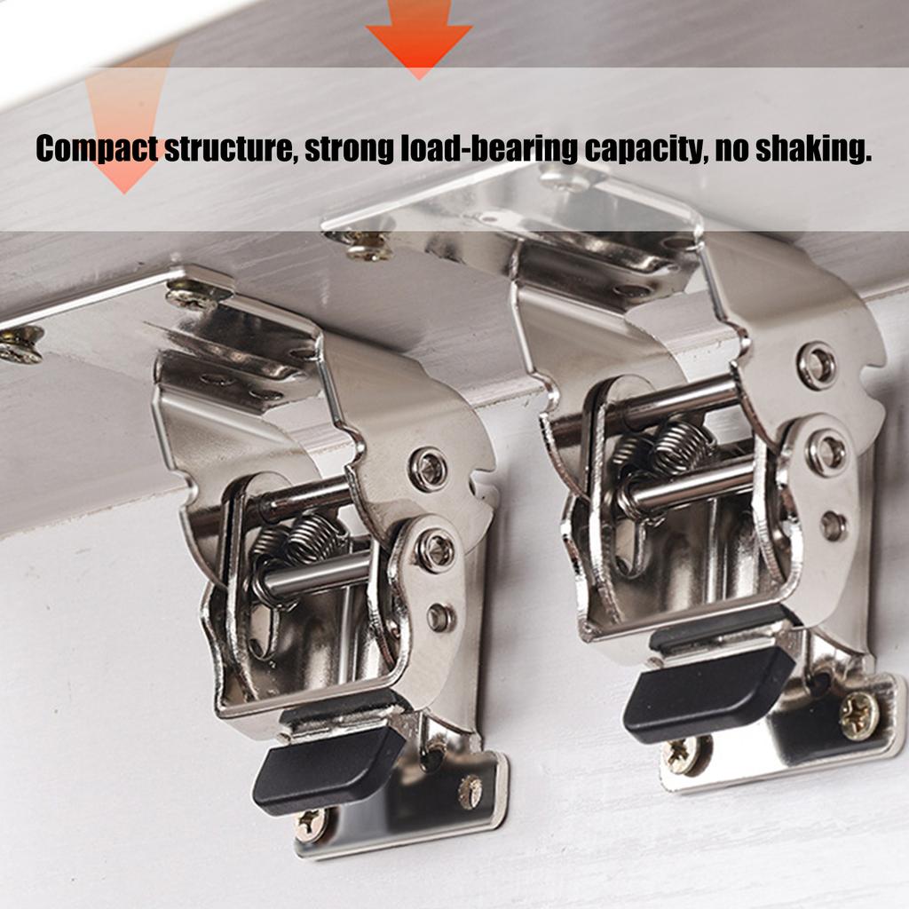 2pcs Locking Folding Hinges Concealed for Cabinets and Door Sturdy Iron Portable Furniture Hardware Easy Installion