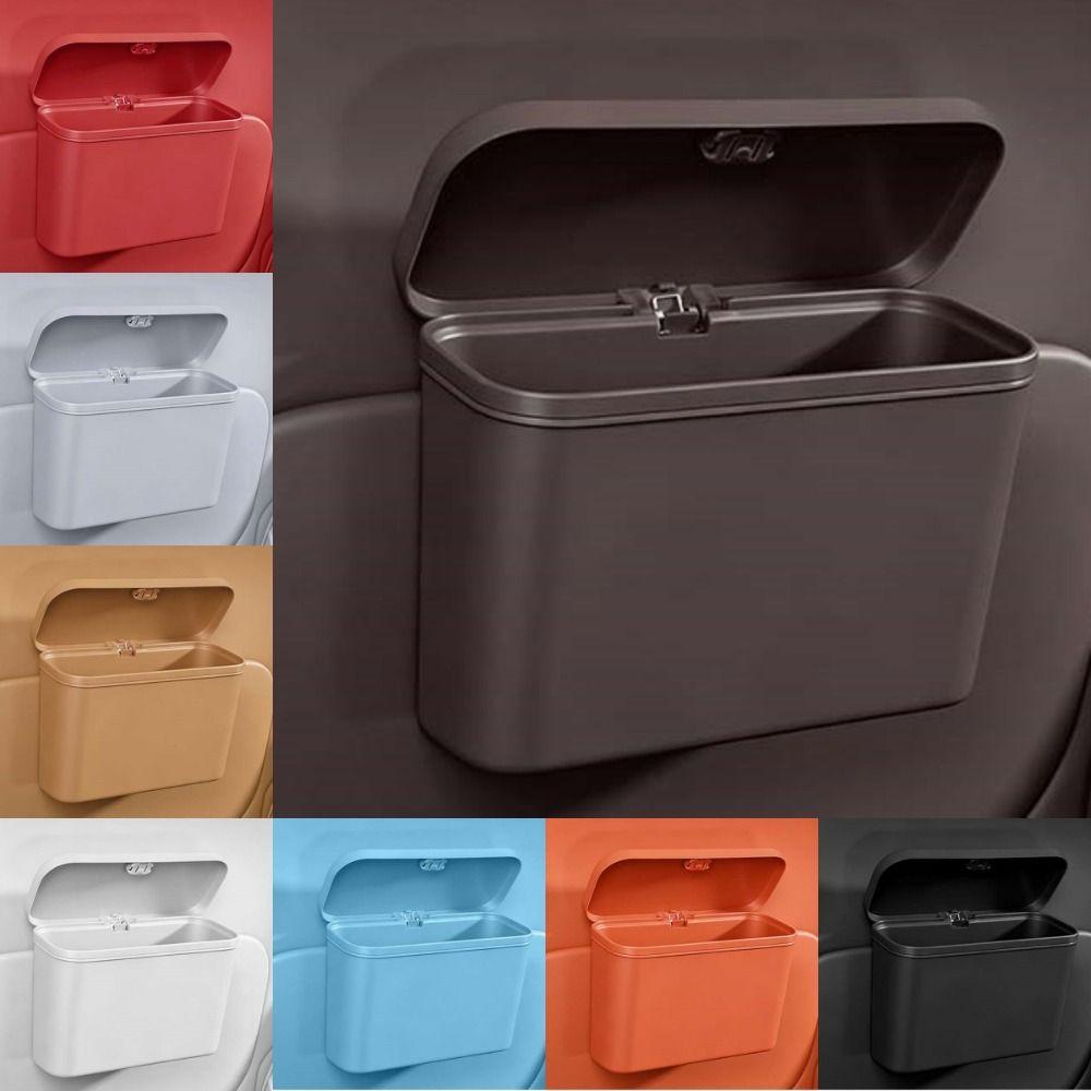 Multifunctional Car Storage Organizer Box Press Type with Lid Car Trash Can for Wet and Dry Use