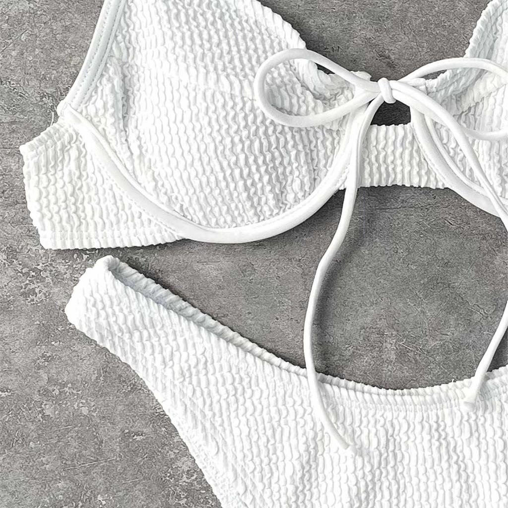 Bikini Push Up Bikinisett Høy Liv Dame Badedrakt Sexy Badetøy Badedrakt Hvit Badedrakter Strandtøy Biquini Bikinisett