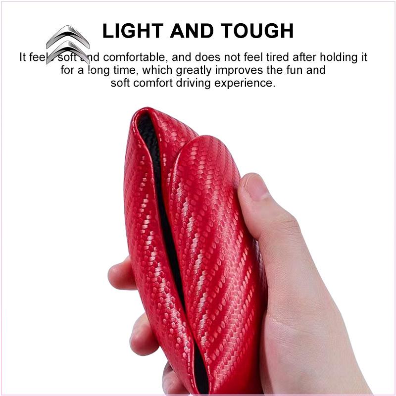 2pcs Carbon Fiber Non-Slip Steering Wheel Cover Car Accessories for Citroen DS SPIRIT 2 3 4 5 6 7 DS2 DS3 DS4 DS5 DS6 DS7