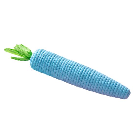 Rope Carrot Cat Toy Interactive Cat Chew Toy Carrot Shape Cat Rope Toy Kitten Teething Toy for Indoor Cats Biting Chewing Keeping Teeth Clean синий