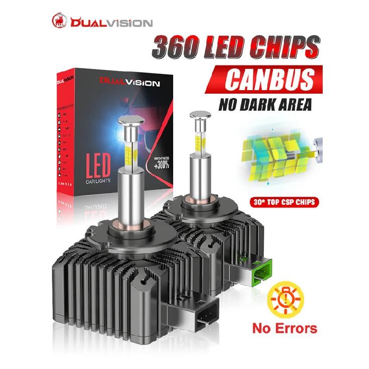

360 D3S Светодиодные фары 3D CSP Чипы Canbus HID D1S D2S D4S D5S D8S D1R D2R D3R D4R 1:1 ксеноновая лампа 2 шт. Автомобильные фары Plug&Play 12 В 2PC
