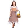 Kids Girls Children's Day Poor Maid Dress Hairband Sets Cosplay Costume Stage Performance Pastoral Farm Frence Lolita Dress Up Halloween Outfit
