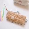 1PCS Hairy Cute Kawaii Cat Paw Plush Pencil Bag Case Girl Supplies Simple Student Stationery Pen Case Storage Bag Gifts for Kids