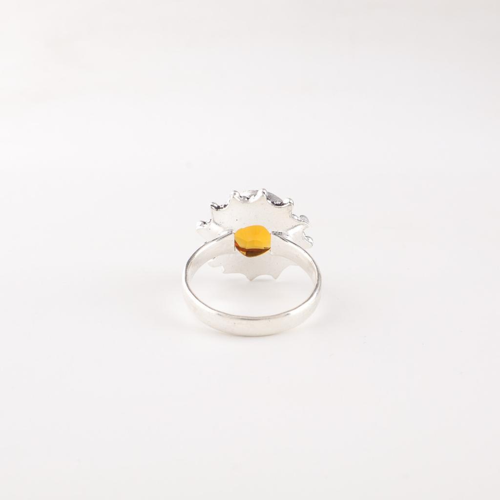 Natural Citrine Gemstone 925 Stamped Silver Jewelry Handmade Women Ring For Gift RR-7-4
