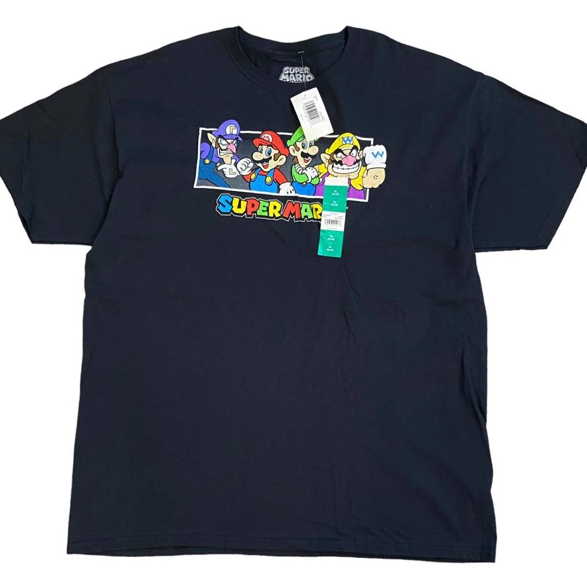 Nintendo Super Mario Luigi Wario T-Shirt XL Deadstock Gaming Tee S