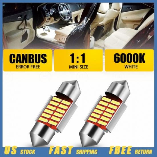 2x AUXITO 31MM DE3175 DE3022 LED Map Car Dome Light Bulb 6000K Bright White EAX