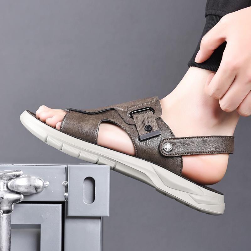 2025 Sandals Man Summer Breathable Luxury Roman Sandals Outdoor Non Slip Beach Flat Bottom Casual Open Toe Sneaker Sandals