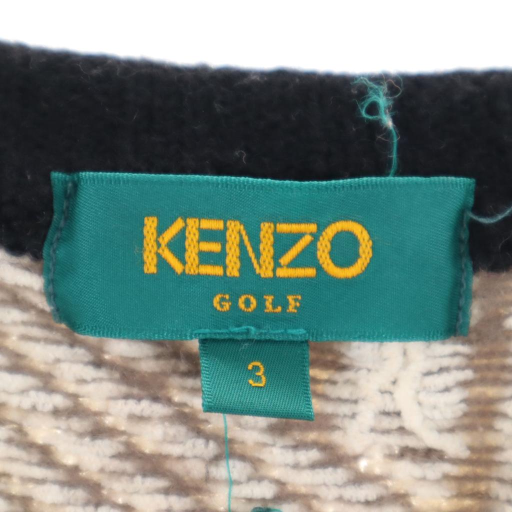 KENZO GOLF 90s Made In Japan Old Geometric Pattern Long Sleeve Sweater Women Used