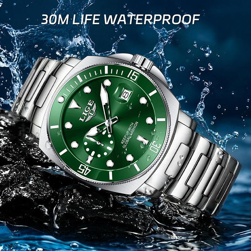 Men Watch Fashion Business Watch Men 3ATM Waterproof Luminous Quartz Sports Chronograph Clock Male Relogio Masculino+BOX