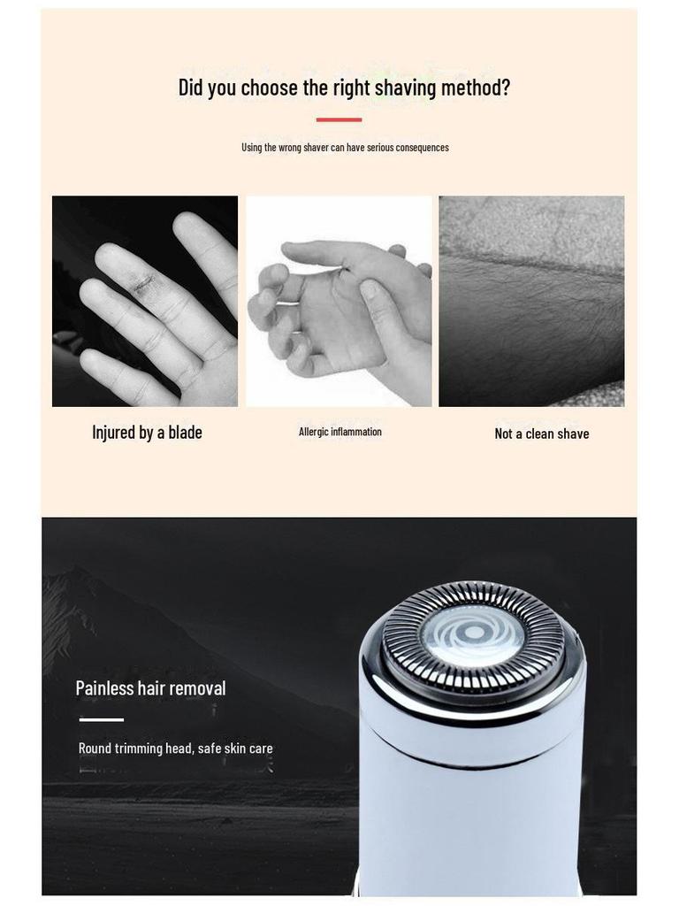 Women's Portable Electric Shaver: Lipstick Design for Leg, Armpit, and Bikini Area Hair Removal