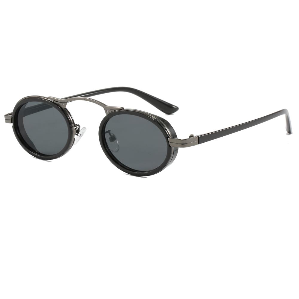 Superhot Eyewear 11318 Fashion 2023 Retro Luxury Metal Steampunk Style Small Oval Sunglasses