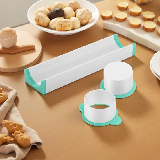 Circle Cake Pop Mold Set with 9 Inch Tray Easy Press Cut Baking Cutter Molds Cake Decorating Kit for Home Baking Birthday Parties Wedding