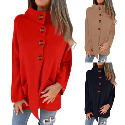 Women's Solid Color Lapel Long Sleeve Casual Versatile Cardigan Knitted Button Jacket