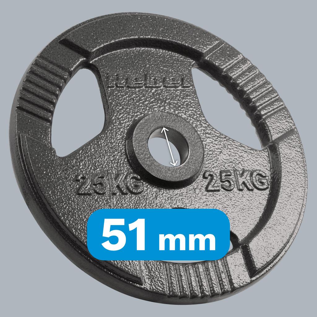 Cast Iron Weight 1X25Kg, 51Mm Hole, Plate With Rebel Handles