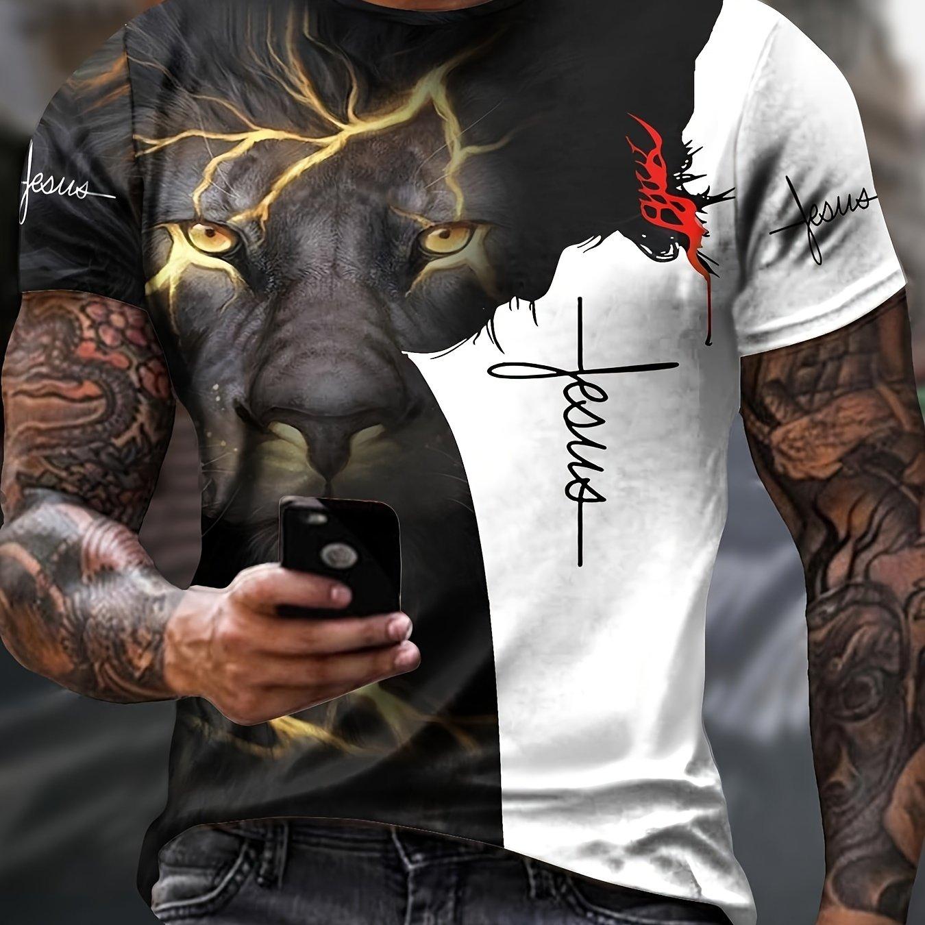

Summer Essential Crew Neck Graphic T-Shirt - Vibrant 3D Prints Slight Stretch Polyester Fabric Regular Men 6XL