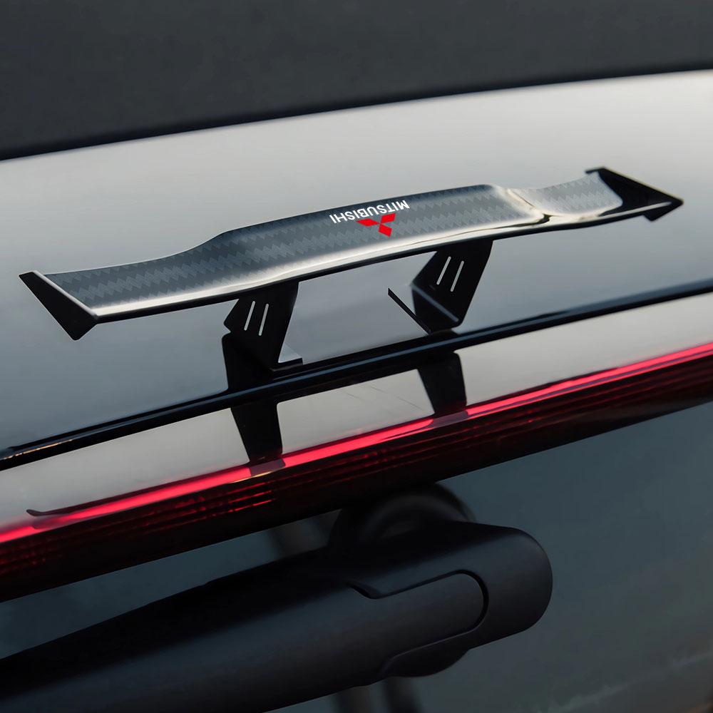 Carbon Fiber Look 3D Car Mini Tail Wing Auto Rear Spoiler Sticker For Mitsubishi Ralliart Lancer L200 Outlander Pajero ASX Cross