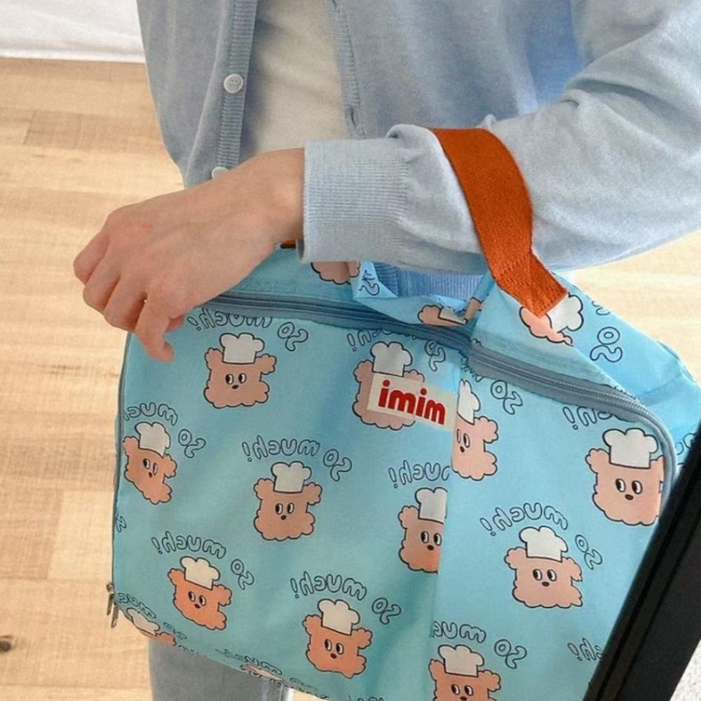 Portable Storage Bag with Zipper Handheld Bag Korean Tote Bag  Storage Organizer