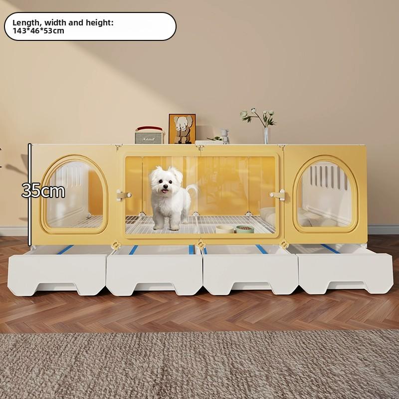 Villa per Cani Piccoli con Toilette Gabbia Trasparente Panoramica per Animali Domestici Suite Monostanza Casa per Animali Domestici Spaziosa Separazione Sistema di Canile per Cani
