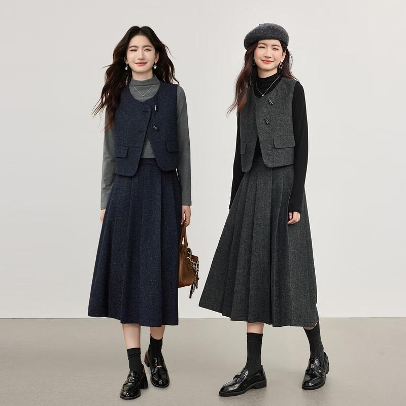 Женский серый жилет, трехпредметный комплект XL