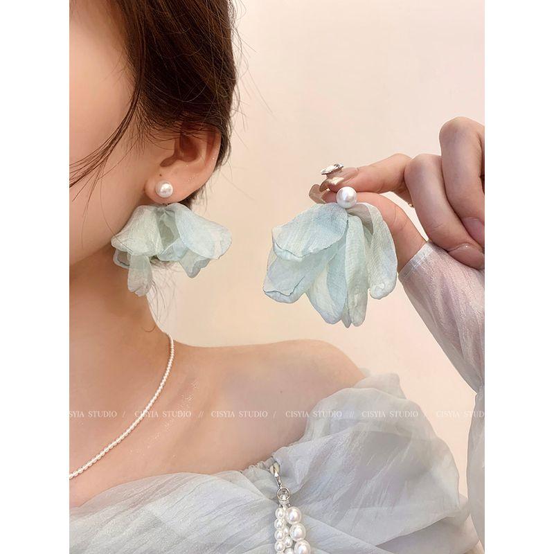 

Niche Style Tassel Earrings Female Unique Stylish Pearl Mint Green (s925 Silver Needle)