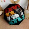 Kung Fu Warrior Silhouettes Outdoor Automatic Umbrella Compact 8Rib Design Foldable Design For Outdoor Daily Use Vibrant Pattern Umbrella Stylish Gift