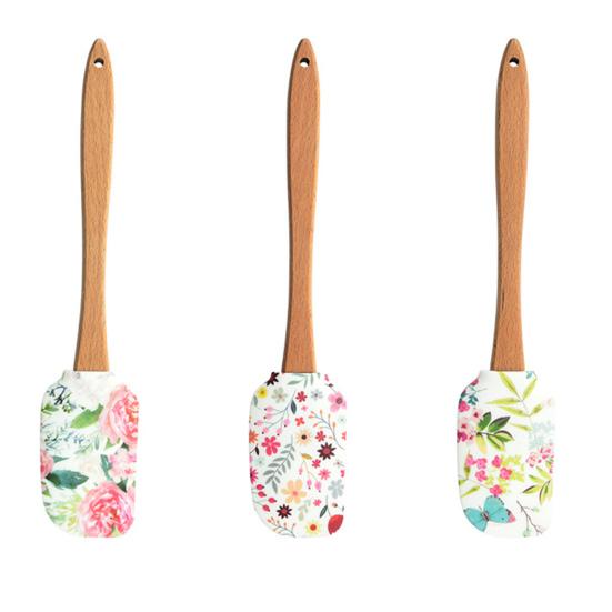 Raspador de Pastel Colorido de Silicona Antiarañazos Portátil Espátula para Crema de Postre Suministros para el Hogar