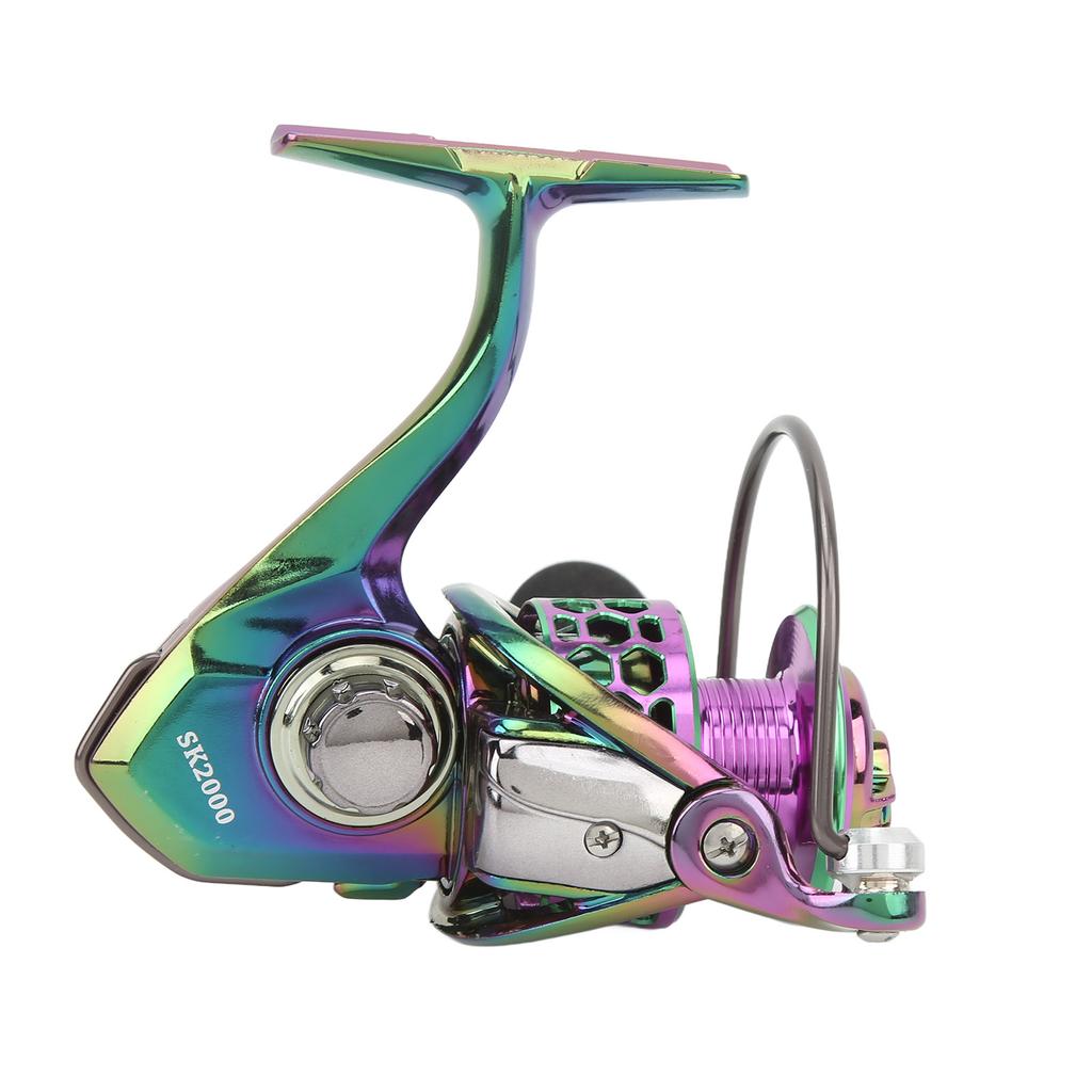 Lure Spinning Reel Metal Spinning Fishing Wheel Gapless 5.0:1 Speed Ratio Fishing Reel for Freshwater Saltwater SK2000