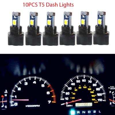 10pcs Extremely Bright White T5 74 73 2721 Led Car Bulbs and PC74 Twist Socket for Car Instrument Panel Cluster Dash Lights