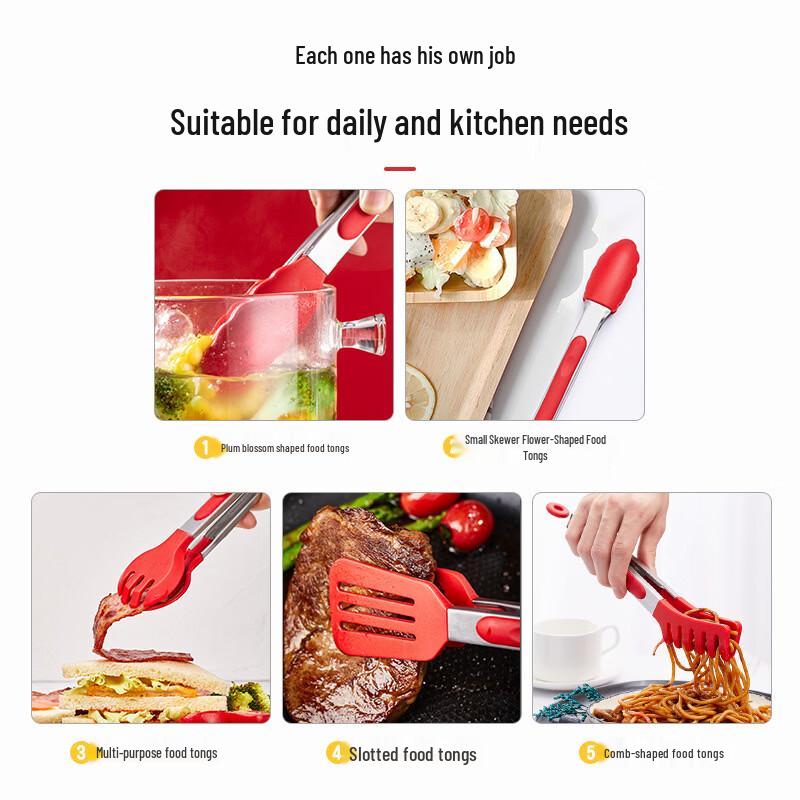 SMVP Stainless Steel Silicone Multi-purpose Kitchen Tongs