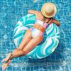 Thickened Swimming Ring For Children, Beach Water Sports, Swim Ring, Adult Water Ripple Print Design Ring, Swimming PoolLifebuoy