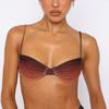 Halter Neck Backless Triangle Single Swimsuit Bikini Suits Women's Lace Up Gradient Split Swimwear
