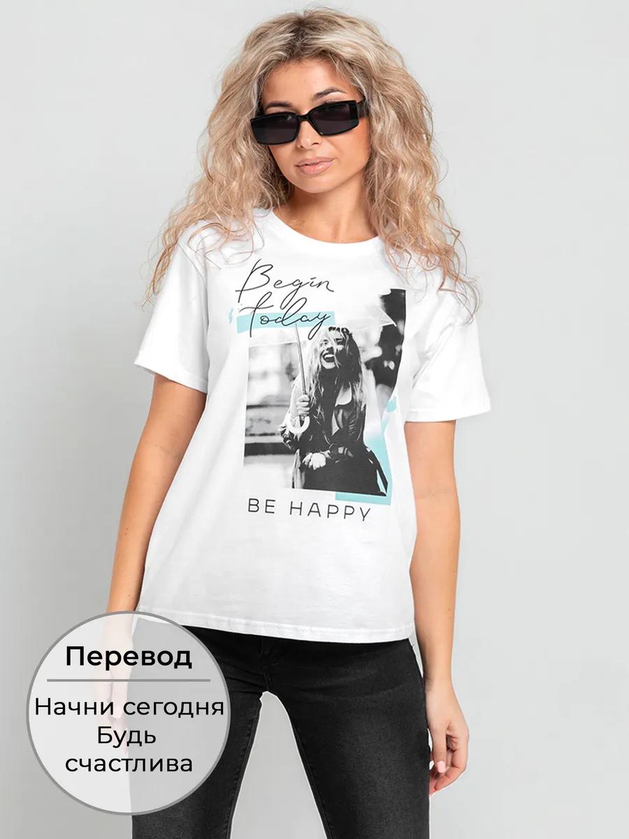 Black cotton oversized T-shirt with print S