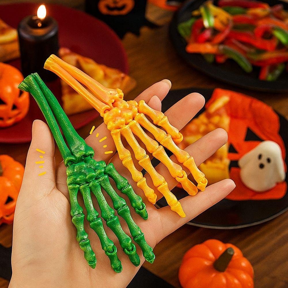 Spooky Halloween Skeleton Hand Flexible Human Skeleton Palm Model  Halloween Decoration
