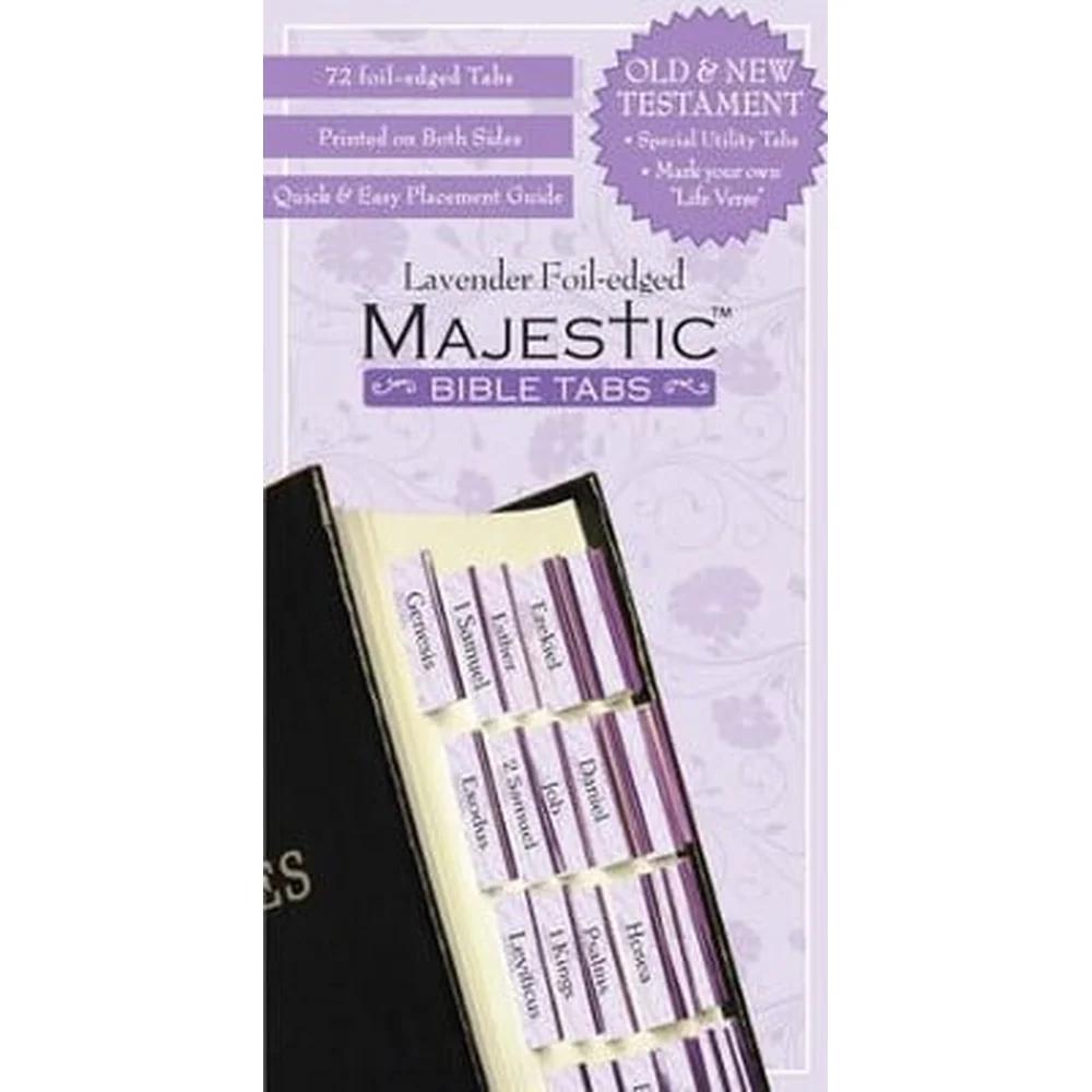 Self-Adhesive Bible Tabs Precut Permanent Tabs Easy Page Marking Study Guide Lavender Foil Edges Double-Sided Instructions