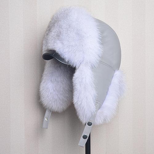 Hot High-end Luxury Fur Hat Men's Fox Fur Hat Lei Feng Cap Ear Cap Fur Necessary Hat Real Fur Hat 100% Sheepskin Top Fox Hat