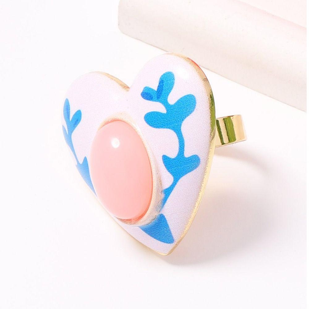 Exquisite Craftsmanship Drip Oil Rings Creative Design Geometric Round Rings Open Rings For Men