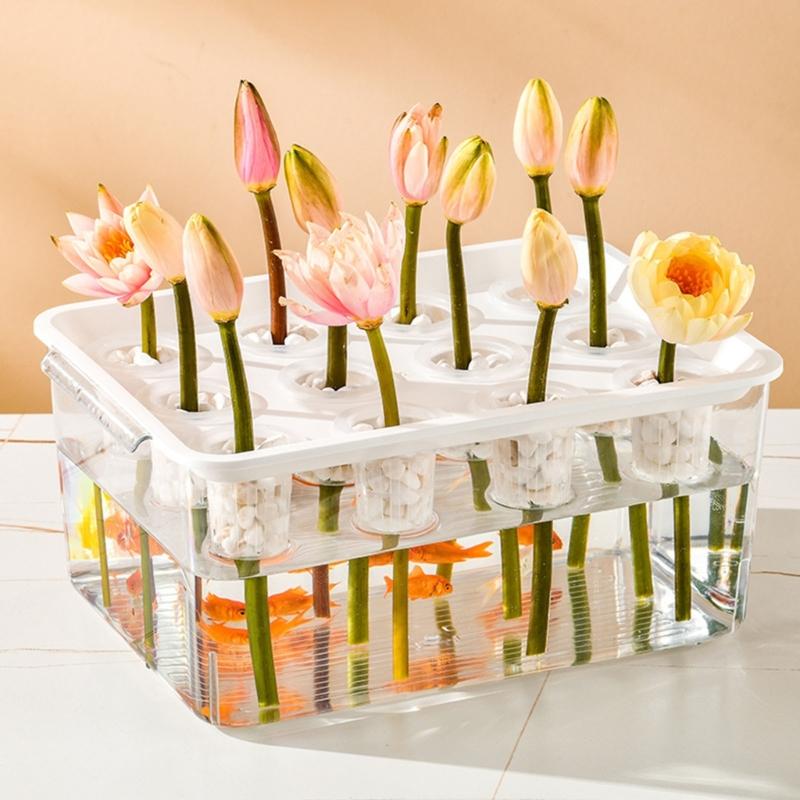 Visible Cultivation Tray Hydroponic Grower Box Container With Lid For Home Vegetables Water Based Gardening And Home Use