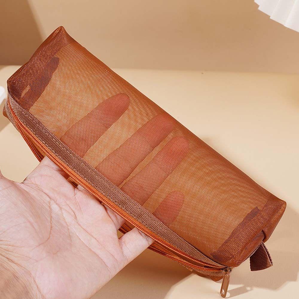 Hollow Transparent Pencile Bag Lipstick Bag Mini Mesh Coin Purse Clear Mesh Makeup Bag Outdoor