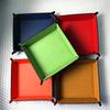 PU Leather Valet Trinket Folding Tray Collapsible Phone Key Wallet Coin Desktop Storage Sundries Box Bins Accessories