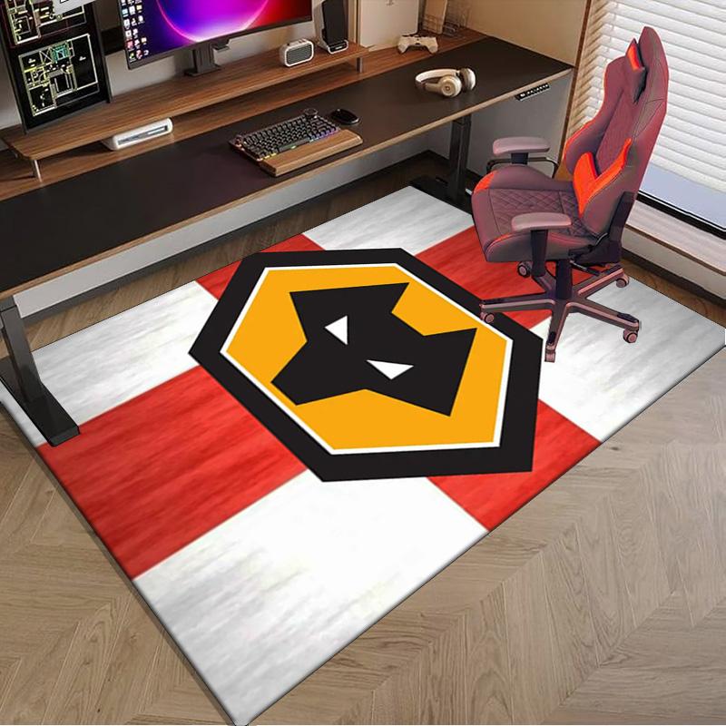 Wolves Team Emblem Printed Area Rug for Office, Chair Rug, Decorative Carpet Floor Mat, Large Size Fan gifts Christmas gifts