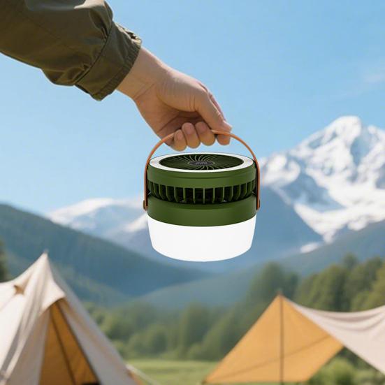 Solar Camping Ventilator Lichtmodi Geschwindigkeit Einstellbar USB Wiederaufladbar 2-In-1 Mehrzweck Outdoor