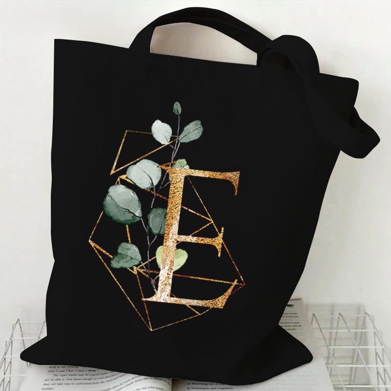 Print Canvas Bag Women's Shoulder Bag Fashion Floral Letter Ladies Hand Bags Alphabet Tote Bag