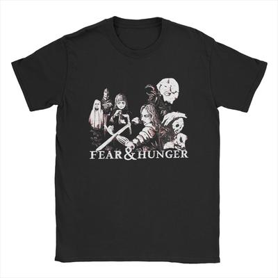 Herren T-Shirts Fear And Hunger Lustige Baumwoll-T-Shirts Kurzarm T-Shirt Rundhals Kleidung Bedruckt