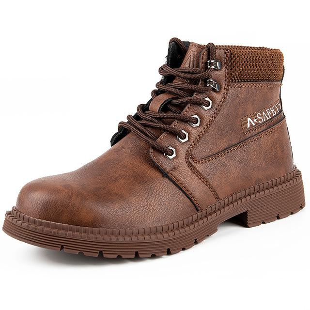 Winter Boots Mens Work  Boots Anti-Smash And Anti-Puncture Incredibles Work Boots Men  Shoes Steel Toe Chelsea Boots