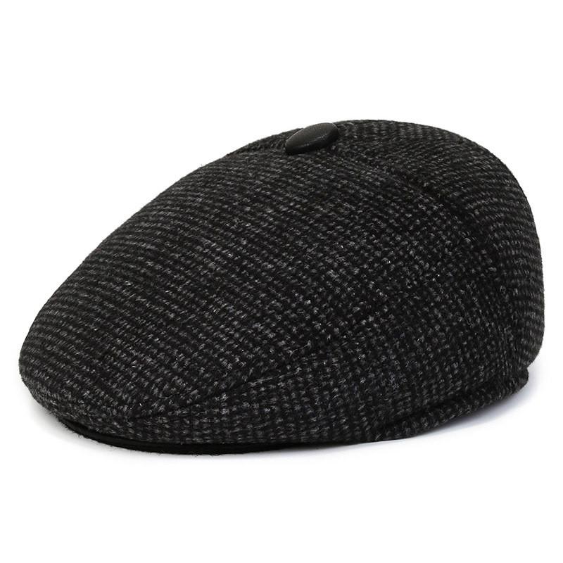 Aged Winter Middle Elderly People Hat Thickened Keep Warm Retro Shade Breathable
