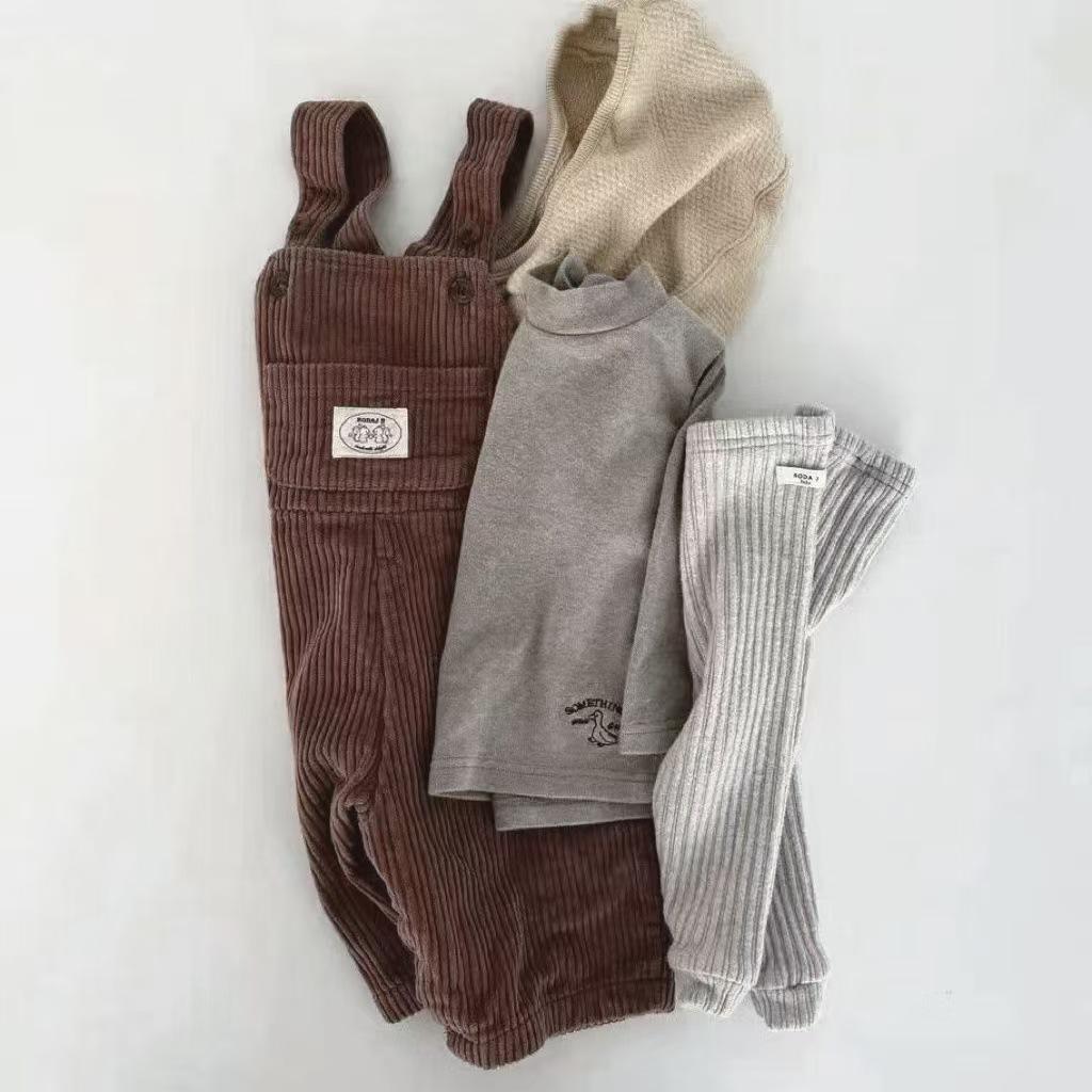 Korean Retro Corduroy Overalls for Infants - Cute & Versatile Autumn/Winter Jumpsuit for Boys & Girls