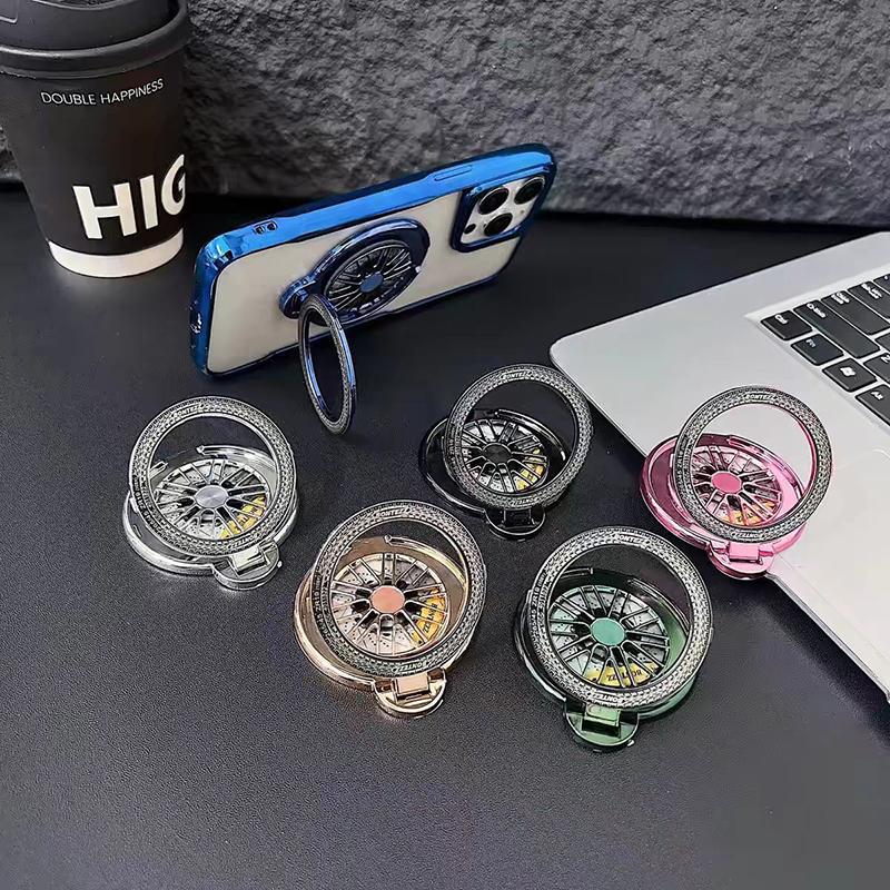 Korean Cute Electroplating Gyroscope Mobile Phone Grip Finger Ring Bracket Stand Holder For All Phone Iphone Huawei Xiaomi Case
