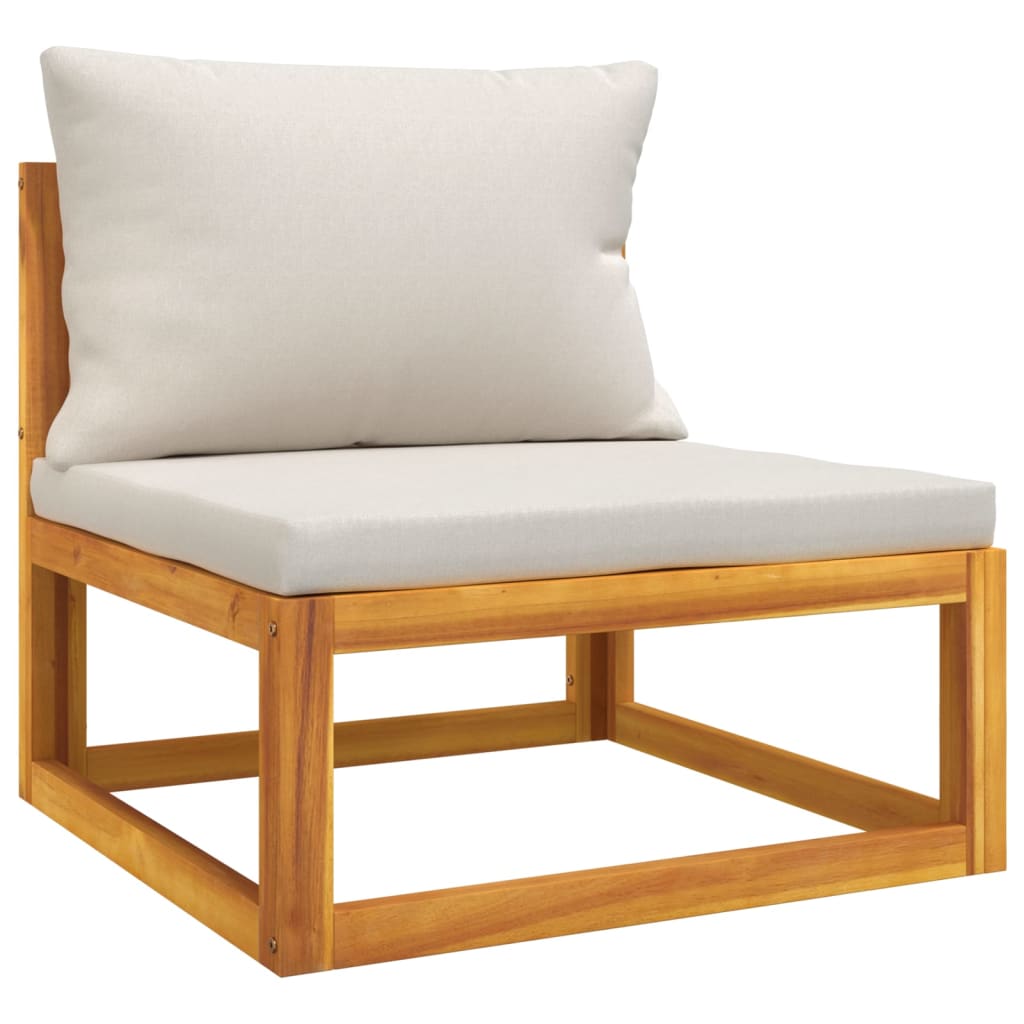 Vidaxl 6-Cz. Garden Lounge Set, Light Grey Cushions, Wood